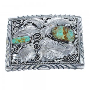 Artifactual Sterling Silver and Turquoise Belt Buckle