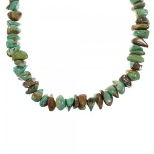 Silver Turquoise Native American Bead Necklace AX99929