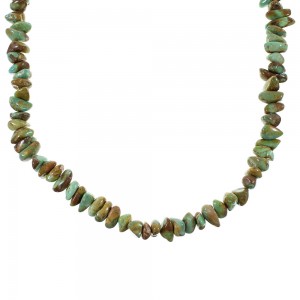 Silver Kingman Turquoise Navajo Jewelry Bead Necklace AX99945