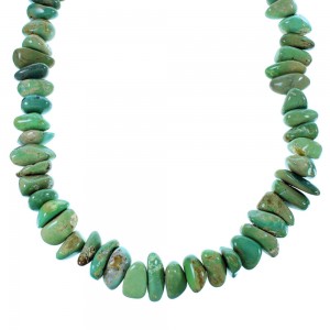 Southwestern Kingman Turquoise And Sterling Silver Bead Necklace SX106616