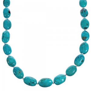 Authentic Sterling Silver Turquoise Bead Southwest Necklace BX119811