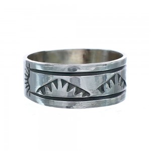 Navajo Authentic Sterling Silver Band Ring Size 10-1/2 AX121404