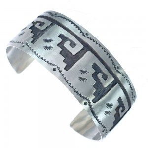 Genuine Sterling Silver Navajo Cuff Bracelet AX121737