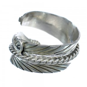 American Indian Authentic Sterling Silver Feather Ring Size 8-1/4 AX122035