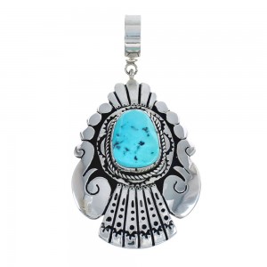 Authentic Sterling Silver Native American Turquoise Pendant AX124407