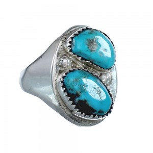Turquoise Navajo Genuine Sterling Silver Ring Size 11 JX126553