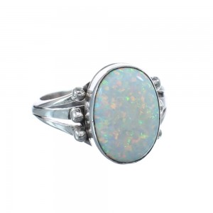 Native American Sterling Silver Opal Ring Size 7-3/4 AX126476