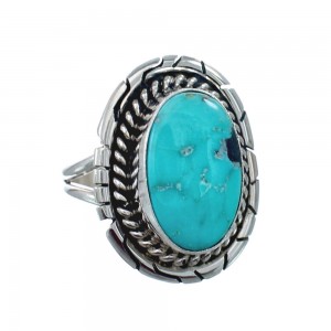 Native American Turquoise Sterling Silver Navajo Ring Size 7 AX127887