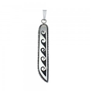 Sterling Silver Native American Water Wave Pendant AX128031
