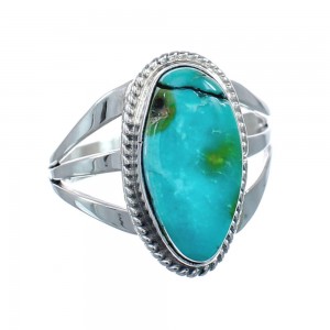 Native American Turquoise Sterling Silver Navajo Ring Size 8-1/4 AX128660