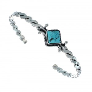 Native American Sterling Silver Navajo Turquoise Cuff Bracelet JX128641