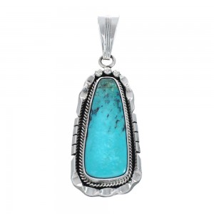 Turquoise Authentic Sterling Silver Navajo Pendant AX129408