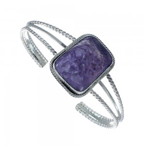 Navajo Charoite And Sterling Silver Cuff Bracelet AX129471