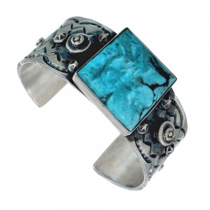 Navajo Turquoise Sterling Silver Cuff Bracelet AX129789