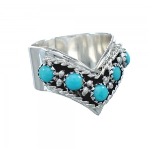 Genuine Sterling Silver Zuni Turquoise Ring Size 8 JX129720