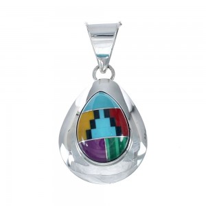 Native American Manmade Multicolor Inlay Pendant JX130304