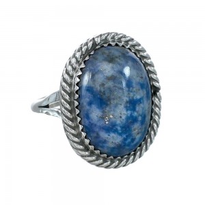 Denim Lapis Sterling Silver Native American Ring Size 9 JX130286