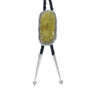 Native American Navajo Sterling Silver Amber Bolo Tie JX130269