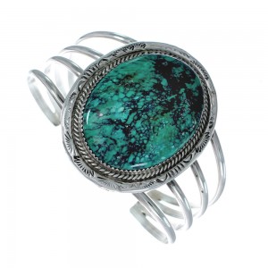 Sterling Silver Turquoise Navajo Cuff Bracelet JX130334