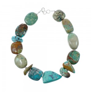 Sterling Silver Turquoise Bead Bracelet JX130336