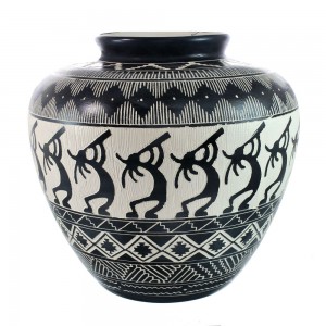Native American Navajo Kokopelli Hand Crafted Pottery JX130438