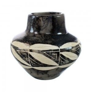 Native American Navajo Horse Hair Pottery JX130445