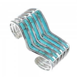 Zuni Turquoise Authentic Sterling Silver Jewelry Cuff Bracelet JX130606