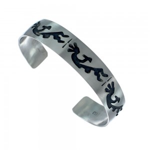 Native American Navajo Kokopelli Sterling Silver Cuff Bracelet JX130598