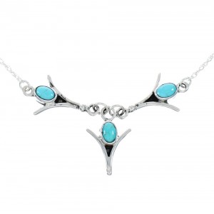 Sterling Silver Navajo Turquoise Chain Necklace JX130932