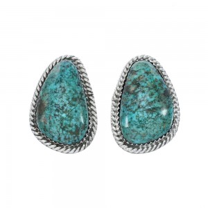 Native American Sterling Silver Turquoise Post Earrings JX130958