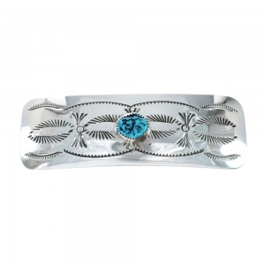 Turquoise and Genuine Sterling Silver Navajo Hair Barrette JX131004