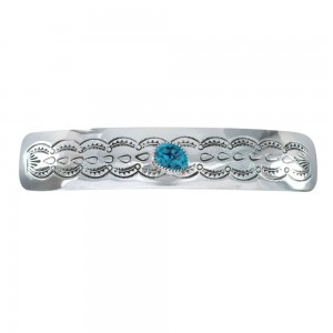 Turquoise and Genuine Sterling Silver Navajo Hair Barrette JX131007