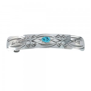 Turquoise and Genuine Sterling Silver Navajo Hair Barrette JX130999