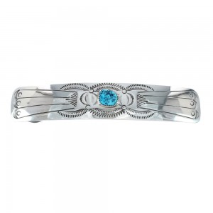 Turquoise and Genuine Sterling Silver Navajo Hair Barrette JX131000