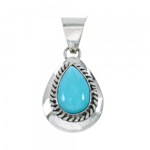 Native American Man Made Turquoise Sterling Silver Pendant JX131115