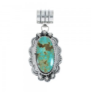 Native American Authentic Turquoise Sterling Silver Pendant JX131169