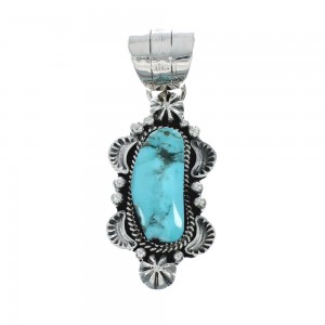 Turquoise Authentic Sterling Silver Navajo Pendant JX131178