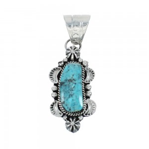 Turquoise Authentic Sterling Silver Navajo Pendant JX131180